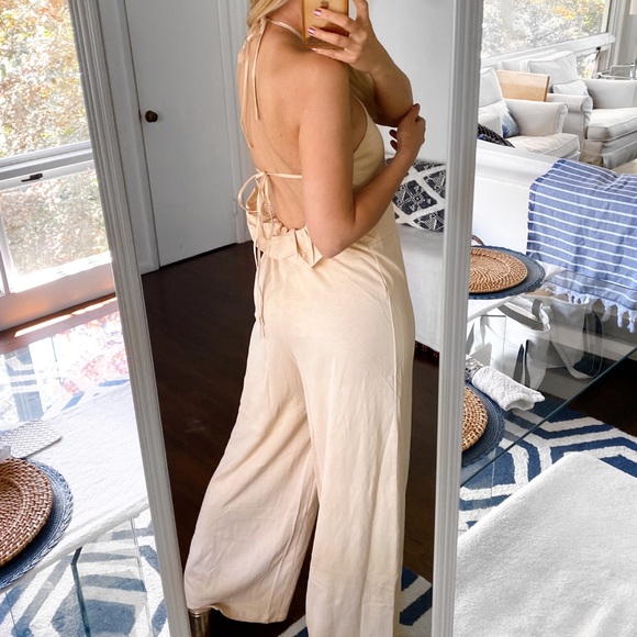 🐚 ZARA TAN BACK TIE JUMPSUIT! - Picture 4 of 16